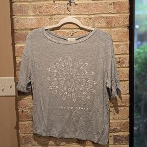 Good Vibes Crystal Gray Graphic Women's Top